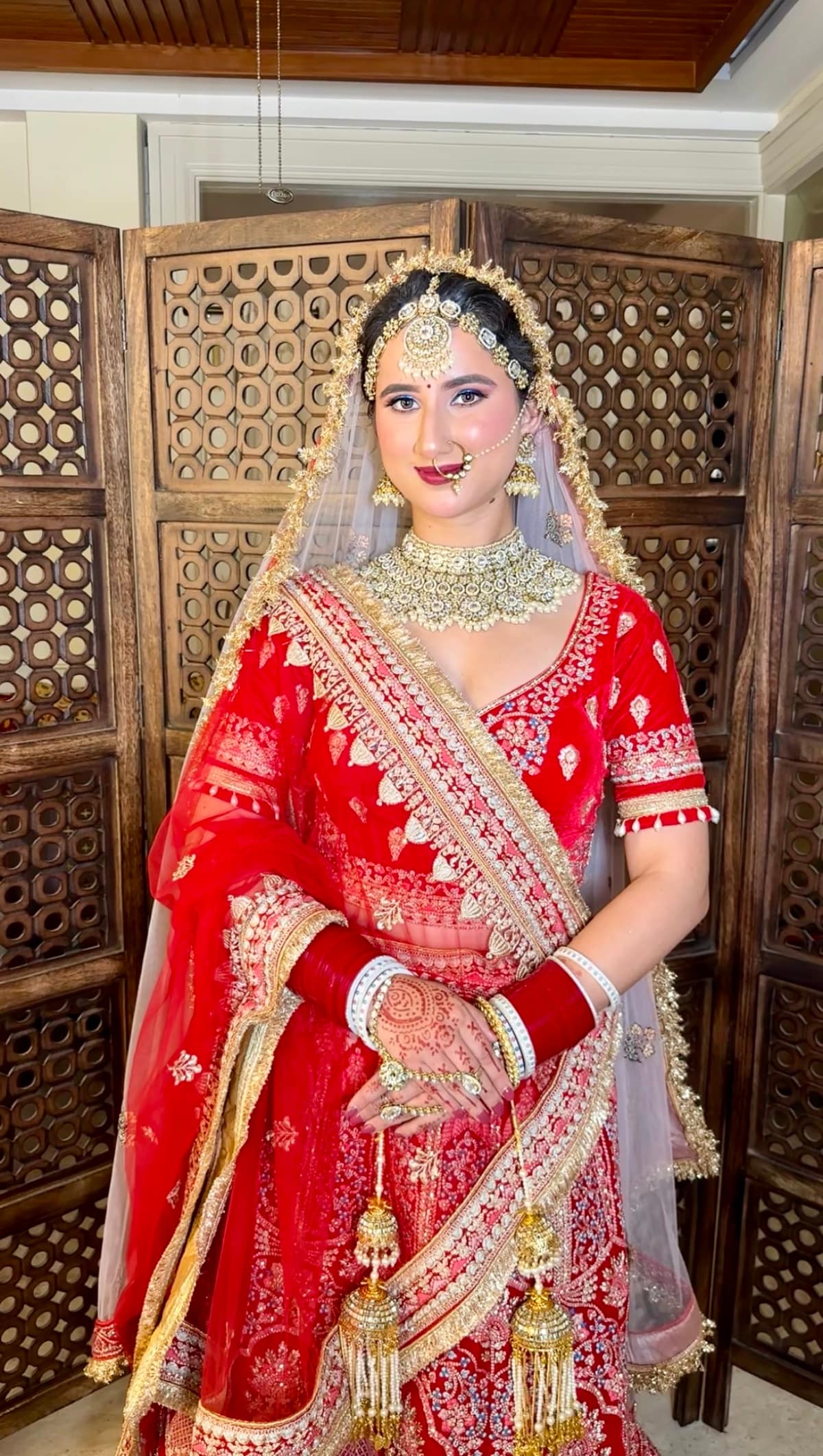 Royal Punjabi Bride with Chooda & Kaleerein — bridal makeup by Makeovers by Bhuvita, Chandigarh