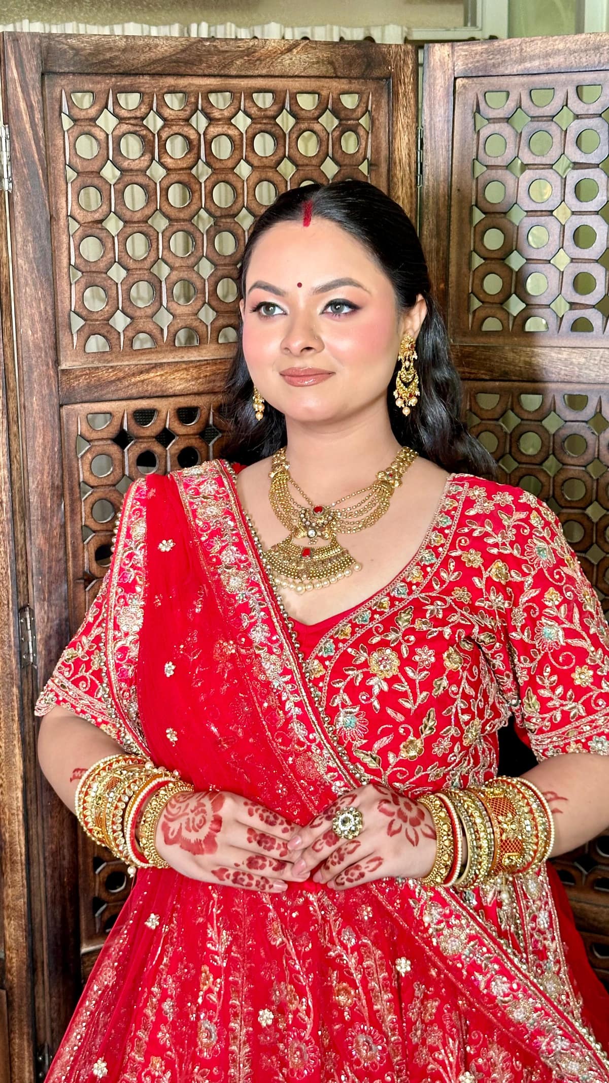 Timeless Red Royal Bridal Look — bridal makeup by Makeovers by Bhuvita, Chandigarh