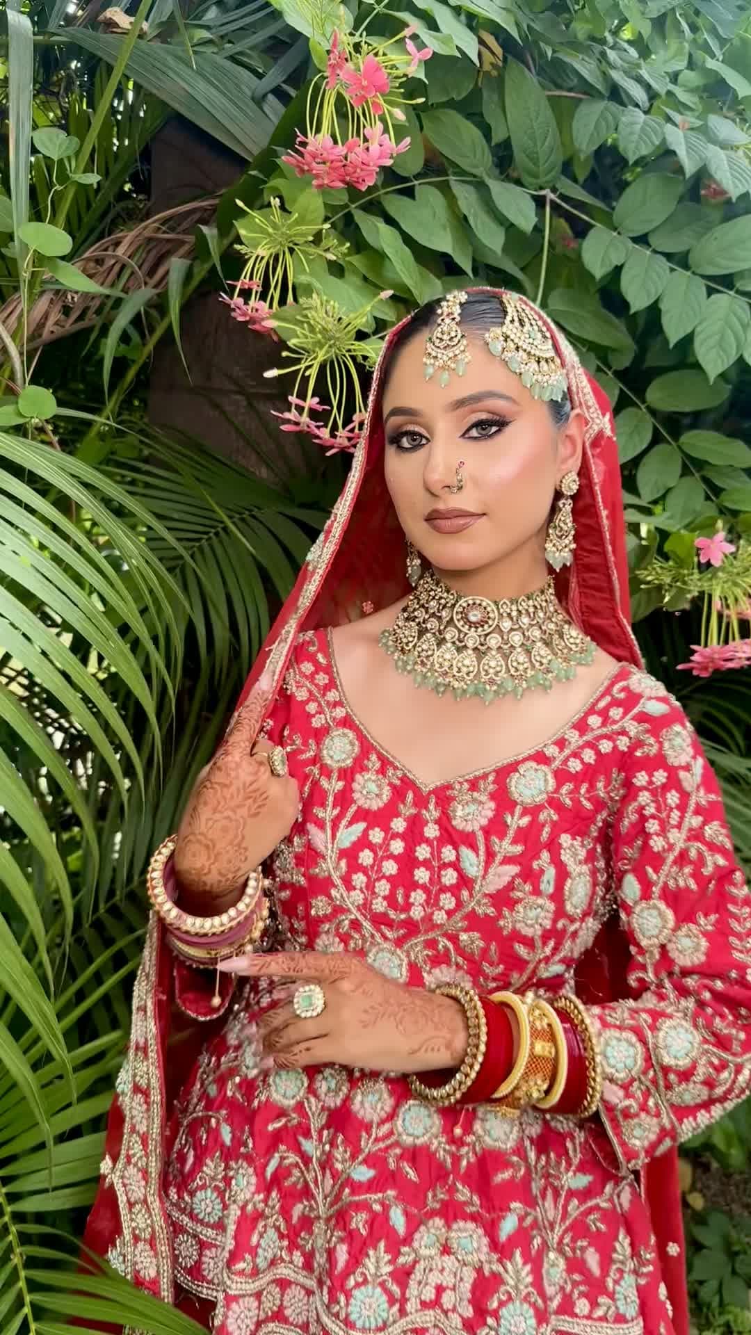 Garden Daylight Bridal Glow & Embellished Lehenga — bridal makeup by Makeovers by Bhuvita, Chandigarh